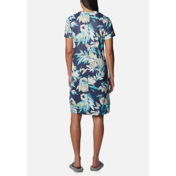 Columbia Fork Stream Floral Dress - Womens Small - Navy/Teal/Peach/Yellow - NWT - Picture 3 of 8